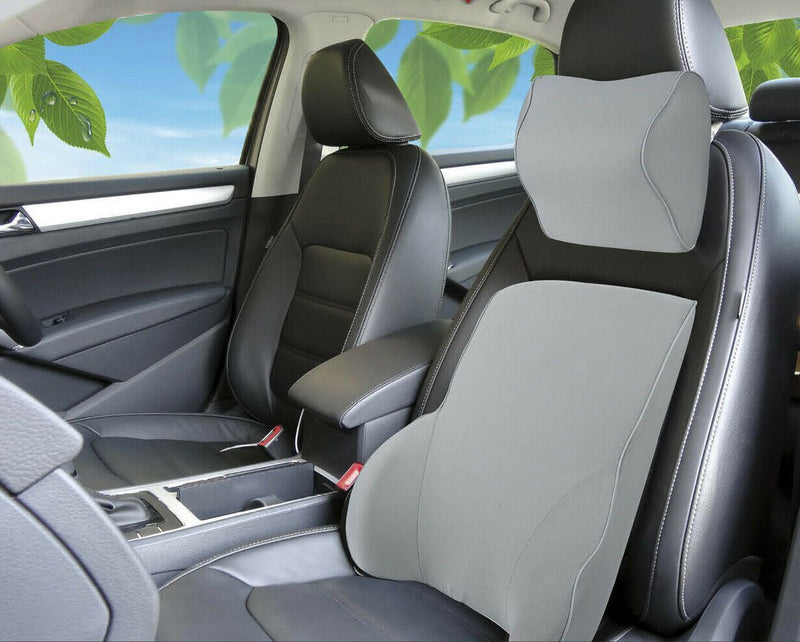 Dealsmate Peach Memory Foam Lumbar Back & Neck Pillow Support Back Cushion Office Car Seat