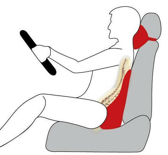 Dealsmate Pink Memory Foam Lumbar Back & Neck Pillow Support Back Cushion Office Car Seat