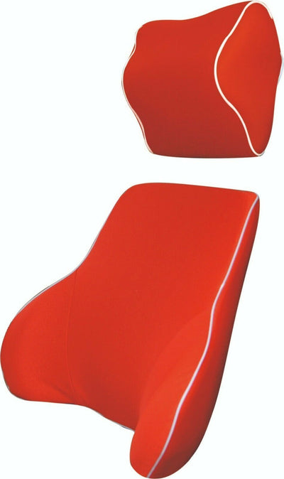 Dealsmate Red Memory Foam Lumbar Back & Neck Pillow Support Back Cushion Office Car Seat