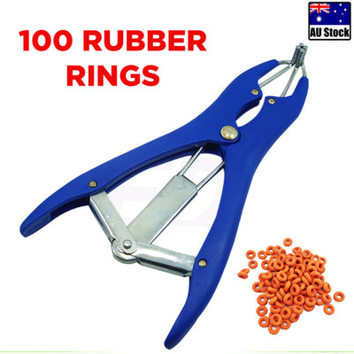 Dealsmate Cattle Lamb Sheep Elastrator Castrating Plier with 100 Rubber
