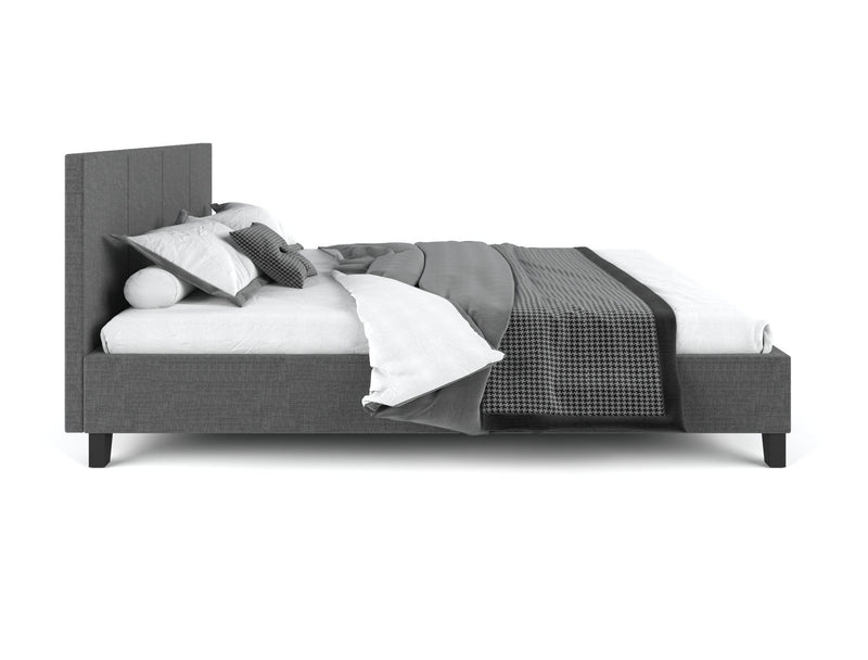 Dealsmate Pale Fabric Bed Frame - Charcoal King