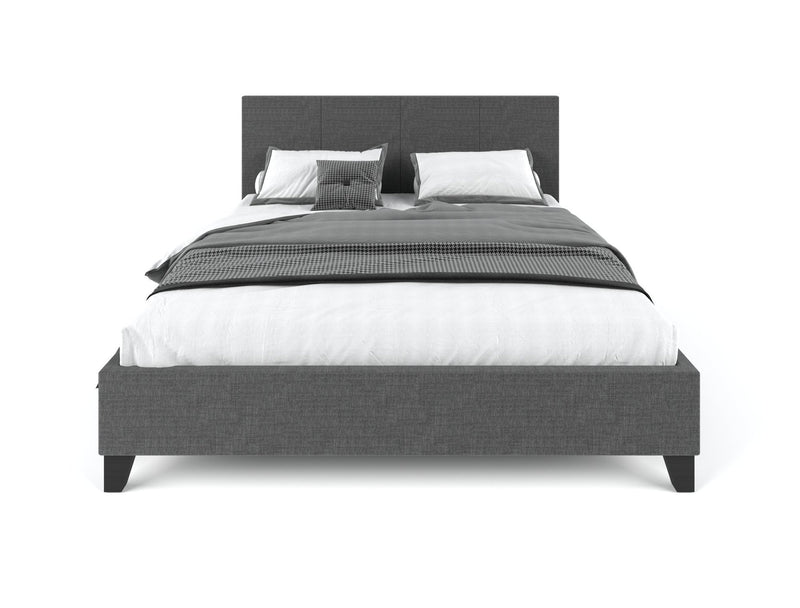 Dealsmate Pale Fabric Bed Frame - Charcoal Queen