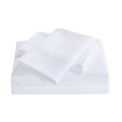 Dealsmate Royal Comfort 1200TC 6 Piece Fitted Sheet Quilt Cover & Pillowcase Set UltraSoft - Queen - White