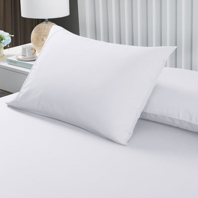 Dealsmate Royal Comfort 2000TC 3 Piece Fitted Sheet and Pillowcase Set Bamboo Cooling - Double - White