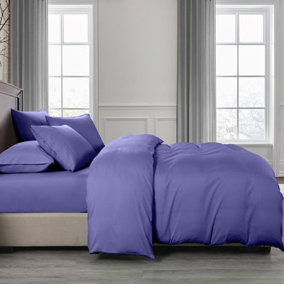 Dealsmate Royal Comfort 2000TC Quilt Cover Set Bamboo Cooling Hypoallergenic Breathable - Double - Royal Blue