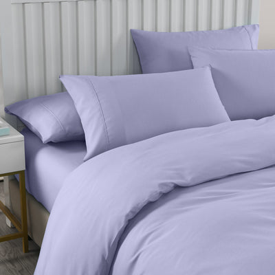 Dealsmate Royal Comfort 2000TC Quilt Cover Set Bamboo Cooling Hypoallergenic Breathable - Queen - Lilac Grey