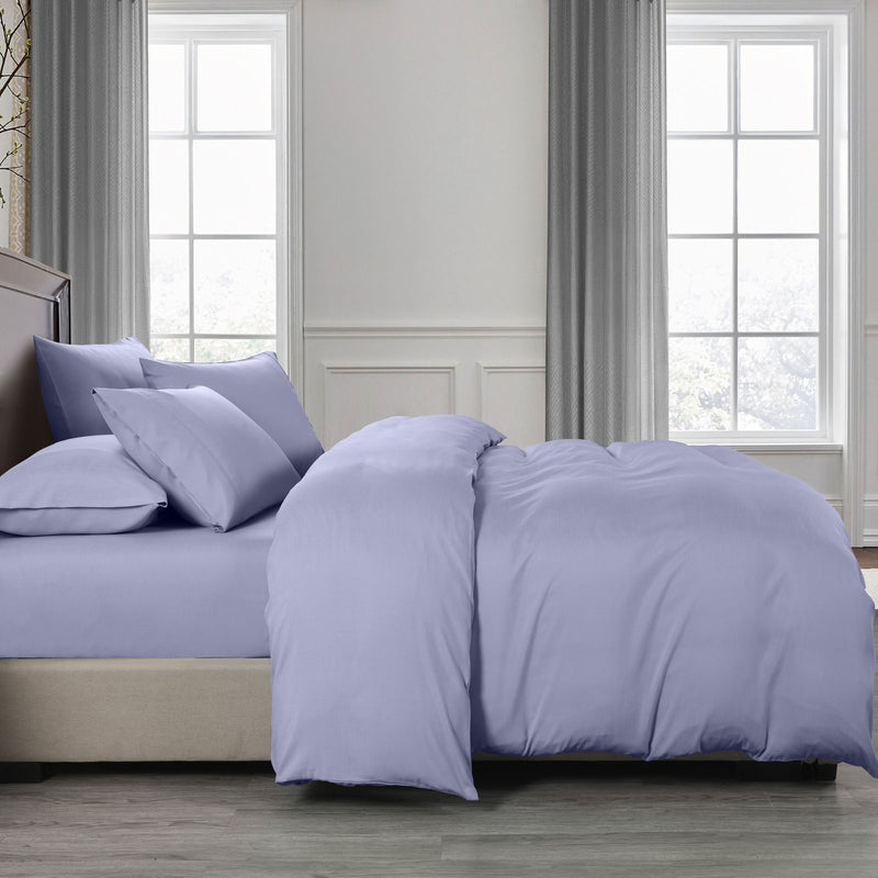 Dealsmate Royal Comfort 2000TC Quilt Cover Set Bamboo Cooling Hypoallergenic Breathable - Queen - Lilac Grey