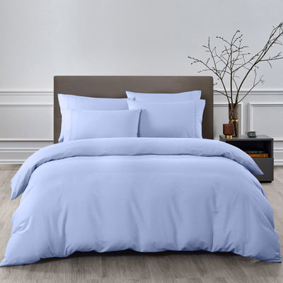 Dealsmate Royal Comfort 2000TC 6 Piece Bamboo Sheet & Quilt Cover Set Cooling Breathable - Double - Light Blue