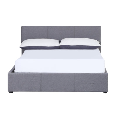 Dealsmate Milano Luxury Gas Lift Bed Frame Base And Headboard With Storage - Queen - Grey