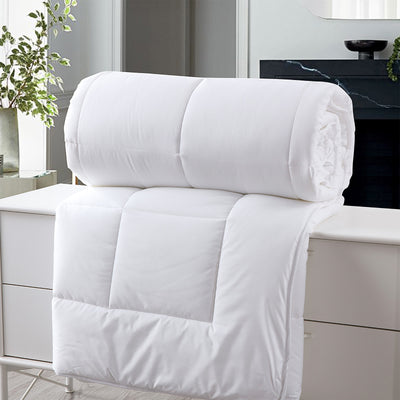Dealsmate Royal Comfort 260GSM Deluxe Eco-Silk Touch Quilt 100% Cotton Cover - Single - White