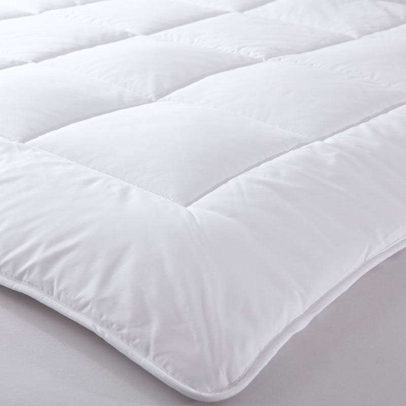 Dealsmate Royal Comfort 260GSM Deluxe Eco-Silk Touch Quilt 100% Cotton Cover - Single - White