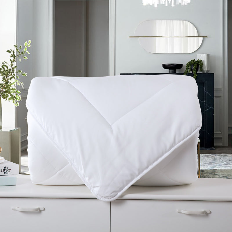 Dealsmate Royal Comfort 260GSM Deluxe Eco-Silk Touch Quilt 100% Cotton Cover - Double - White