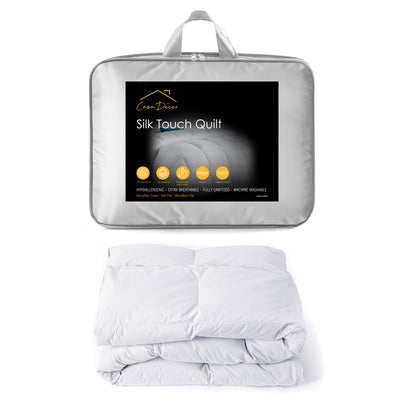 Dealsmate Casa Decor Silk Touch Quilt 360GSM All Seasons Antibacterial Hypoallergenic - Single - White