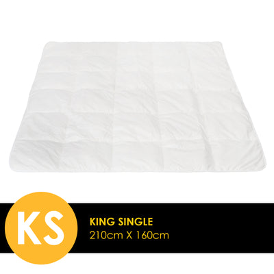 Dealsmate Casa Decor Silk Touch Quilt 360GSM All Seasons Antibacterial Hypoallergenic - King Single - White