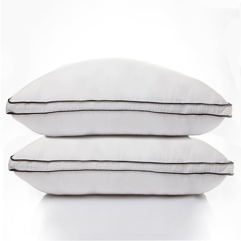 Dealsmate Casa Decor Silk Blend Pillow Hypoallergenic Gusset Cotton Cover Twin Pack