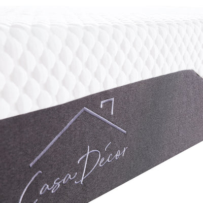 Dealsmate Casa Decor Memory Foam Luxe Hybrid Mattress Cool Gel 25cm Depth Medium Firm - King Single - White  Charcoal Grey