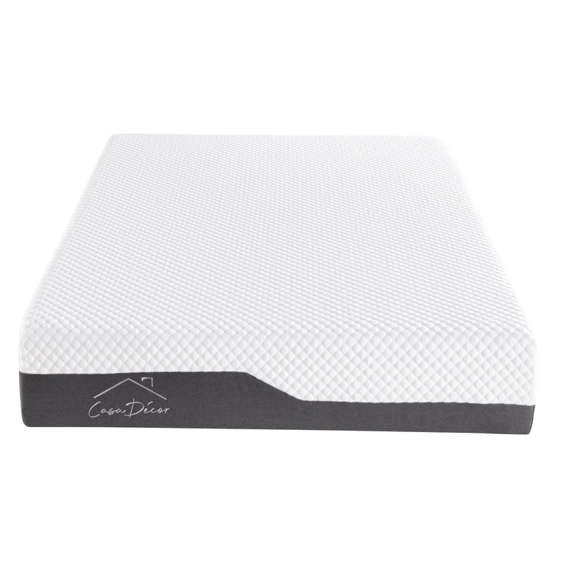 Dealsmate Casa Decor Memory Foam Luxe Hybrid Mattress Cool Gel 25cm Depth Medium Firm - Double - White  Charcoal Grey