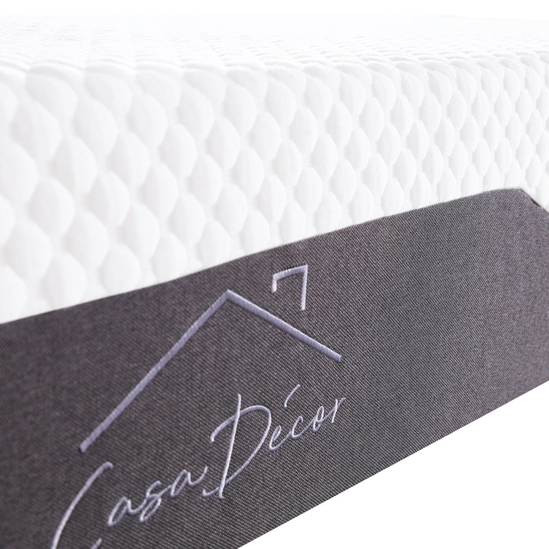Dealsmate Casa Decor Memory Foam Luxe Hybrid Mattress Cool Gel 25cm Depth Medium Firm - Double - White  Charcoal Grey
