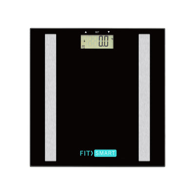 Dealsmate FitSmart Electronic Body Fat Scale Black 7 in 1 Body Analyser LCD Glass Tracker