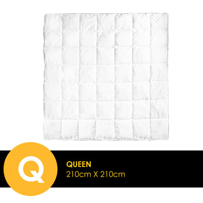 Dealsmate Royal Comfort Bamboo Blend Quilt 250GSM Luxury  Duvet 100% Cotton Cover - Queen - White