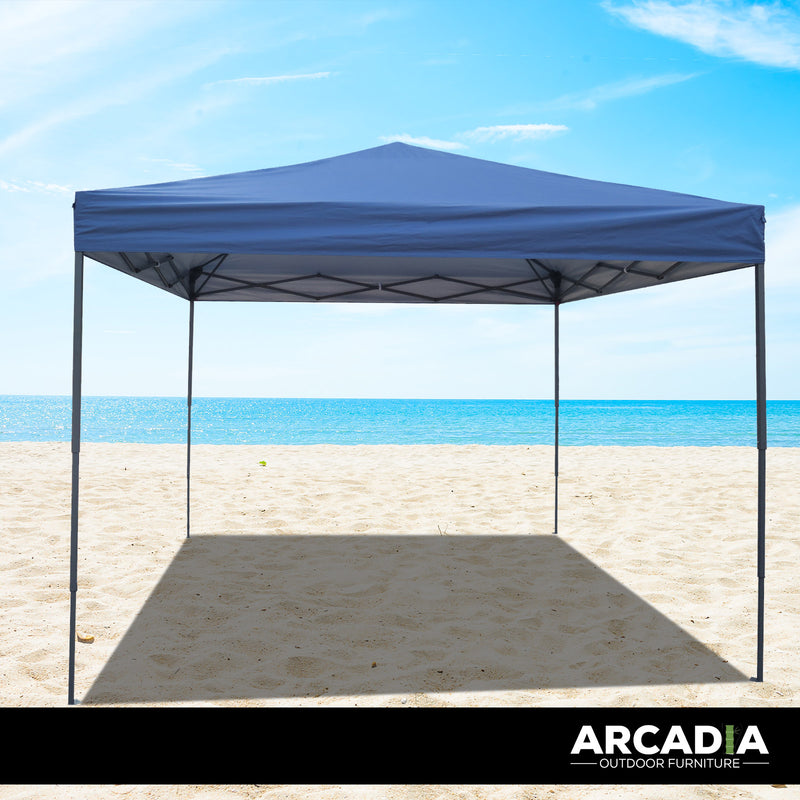 Dealsmate Arcadia Furniture Gazebo 3 x 3 Metre Canopy Navy Portable Pop Up Outdoor Beach