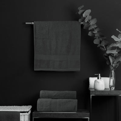 Dealsmate Royal Comfort 5 Piece Cotton Bamboo Towel Set 450GSM Luxurious Absorbent Plush - Granite