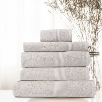 Dealsmate Royal Comfort 5 Piece Cotton Bamboo Towel Set 450GSM Luxurious Absorbent Plush - Sea Holly