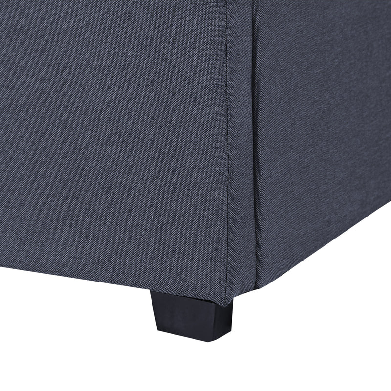 Dealsmate Milano Capri Luxury Gas Lift Bed Frame Base And Headboard With Storage - Single - Charcoal