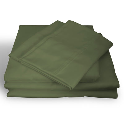 Dealsmate Royal Comfort 1000TC Hotel Grade Bamboo Cotton Sheets Pillowcases Set Ultrasoft - King - Olive