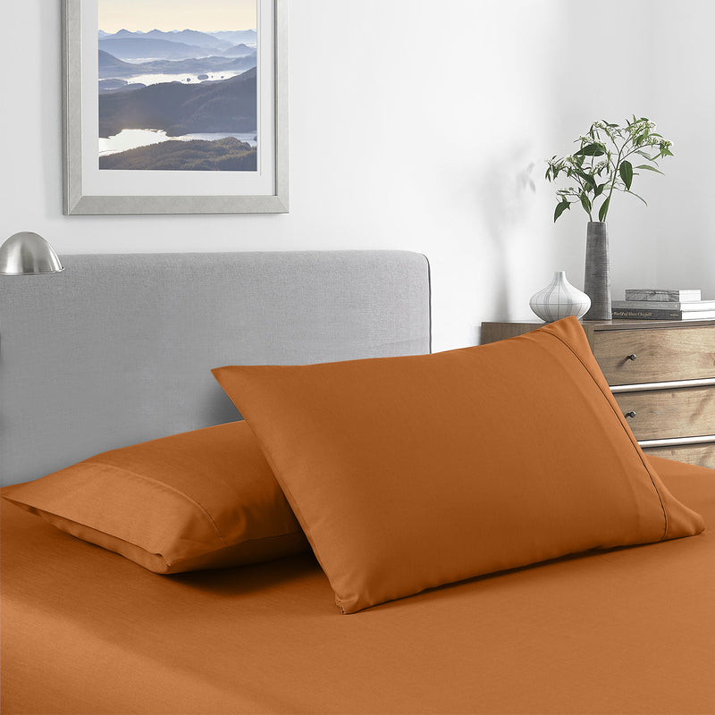 Dealsmate Royal Comfort 2000 Thread Count Bamboo Cooling Sheet Set Ultra Soft Bedding - Queen - Rust