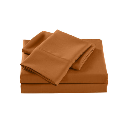 Dealsmate Royal Comfort 2000 Thread Count Bamboo Cooling Sheet Set Ultra Soft Bedding - King - Rust