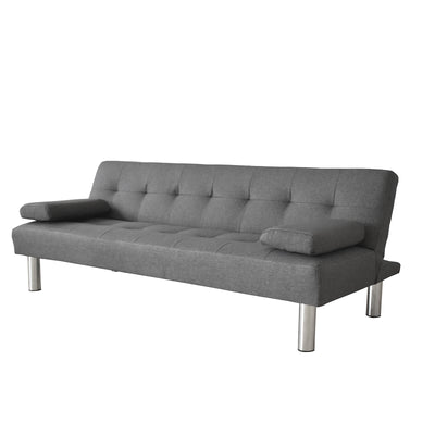 Dealsmate Casa Decor Sofia 2 in 1 Indoor Sofa Recliner Lounge Bed Fabric 2 Seater Futon - Grey
