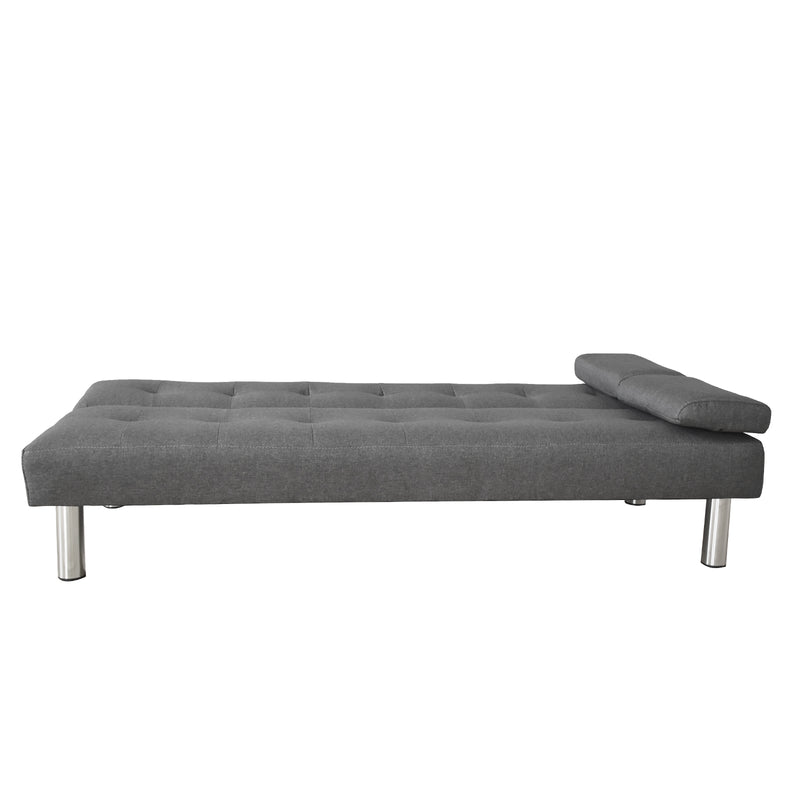 Dealsmate Casa Decor Sofia 2 in 1 Indoor Sofa Recliner Lounge Bed Fabric 2 Seater Futon - Grey