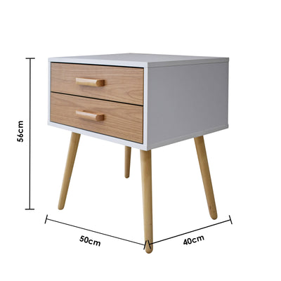Dealsmate Milano Decor Bedside Table Bronte Drawers Nightstand Unit Cabinet Storage