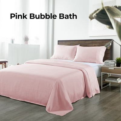 Dealsmate Royal Comfort Bamboo Blended Sheet & Pillowcases Set 1000TC Ultra Soft Bedding - King - Bubble Bath