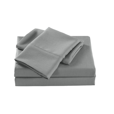 Dealsmate Royal Comfort 2000 Thread Count Bamboo Cooling Sheet Set Ultra Soft Bedding - Single - Mid Grey