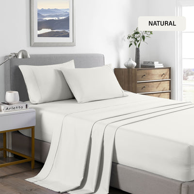 Dealsmate Royal Comfort 2000 Thread Count Bamboo Cooling Sheet Set Ultra Soft Bedding - Double - Natural
