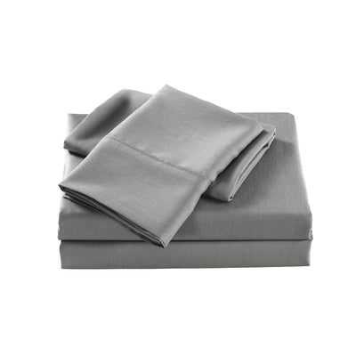Dealsmate Casa Decor 2000 Thread Count Bamboo Cooling Sheet Set Ultra Soft Bedding - Single - Mid Grey