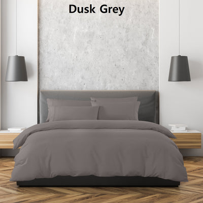 Dealsmate Royal Comfort 1500 Thread Count 6 Piece Cotton Rich Bedroom Collection Set - Queen - Dusk Grey