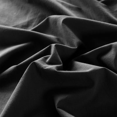 Dealsmate Royal Comfort Vintage Washed 100% Cotton Sheet Set Fitted Flat Sheet Pillowcases - Double - Charcoal