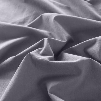Dealsmate Royal Comfort Vintage Washed 100% Cotton Sheet Set Fitted Flat Sheet Pillowcases - Queen - Grey