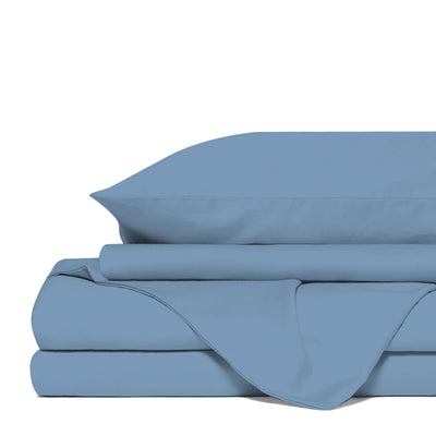Dealsmate Royal Comfort 4 Piece 1500TC Sheet Set And Goose Feather Down Pillows 2 Pack Set - Double - Indigo