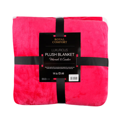 Dealsmate Royal Comfort Plush Blanket Throw Warm Soft Super Soft Large 220cm x 240cm - Rose Pink