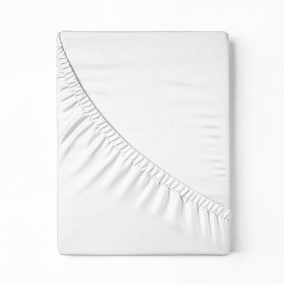 Dealsmate Royal Comfort 1200 Thread Count Fitted Sheet Cotton Blend Ultra Soft Bedding - Queen - White