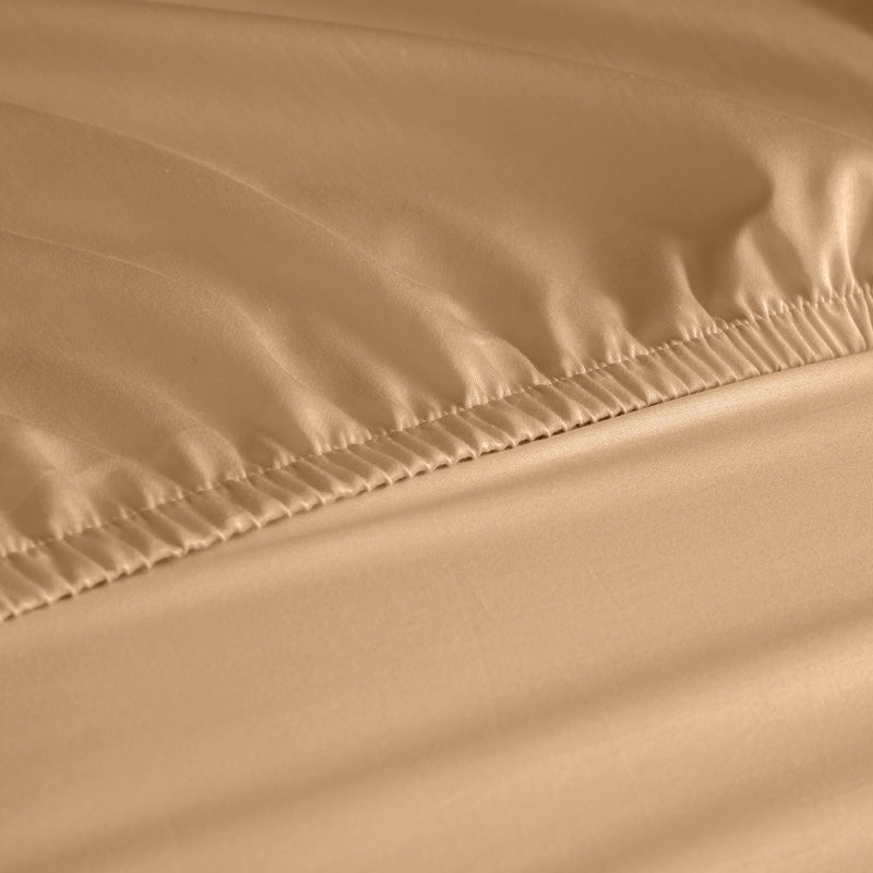Dealsmate Royal Comfort 1200 Thread Count Fitted Sheet Cotton Blend Ultra Soft Bedding - Queen - Linen