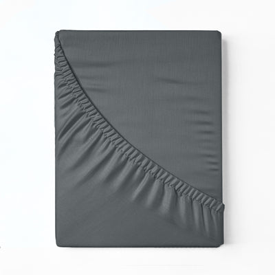 Dealsmate Royal Comfort 1200 Thread Count Fitted Sheet Cotton Blend Ultra Soft Bedding - Queen - Dark Grey