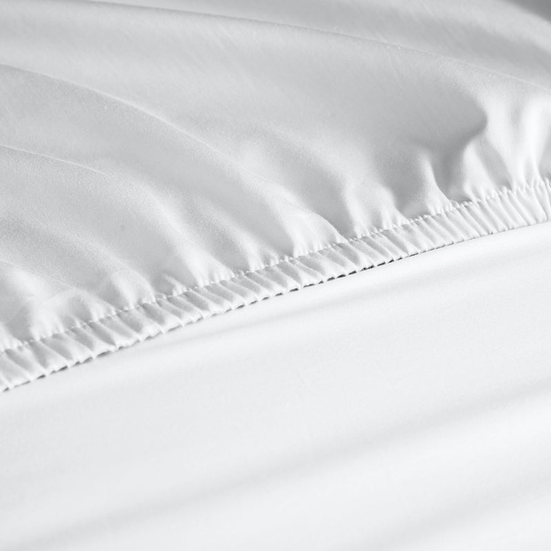 Dealsmate Royal Comfort 1000 Thread Count Fitted Sheet Cotton Blend Ultra Soft Bedding - Queen - White