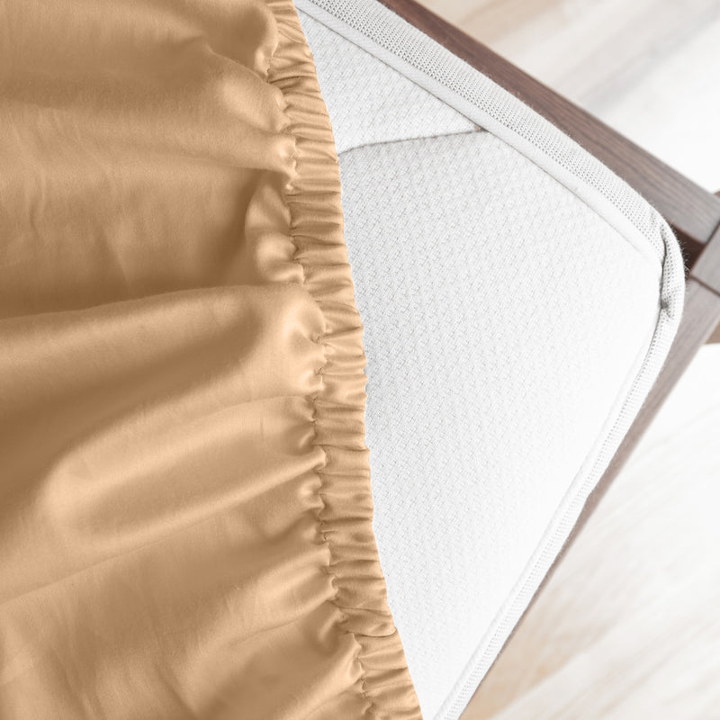 Dealsmate Royal Comfort 1000 Thread Count Fitted Sheet Cotton Blend Ultra Soft Bedding - Queen - Linen