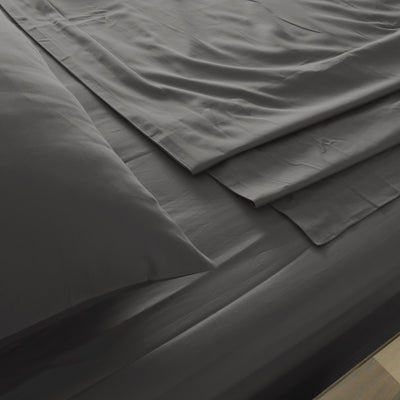 Dealsmate Royal Comfort 1000 Thread Count Bamboo Cotton Sheet and Quilt Cover Complete Set - Queen - Pewter