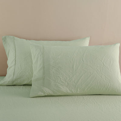 Dealsmate Royal Comfort Flax Linen Blend Sheet Set Bedding Luxury Breathable Ultra Soft - Queen - Sage Green